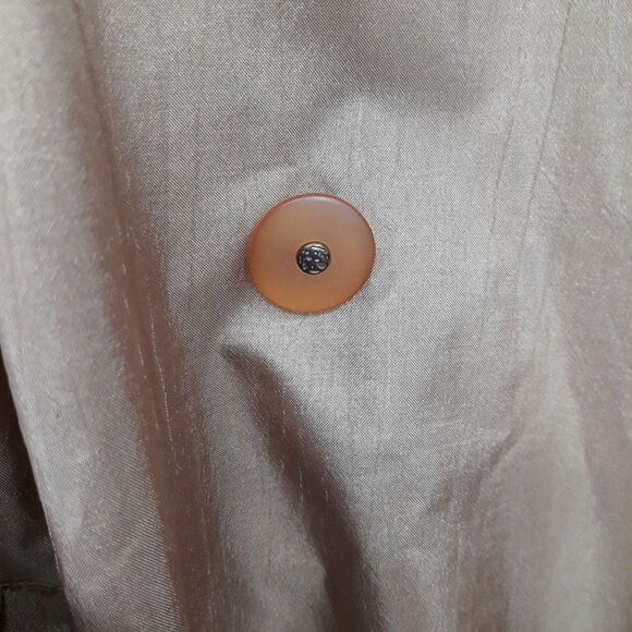 Vtg 80's Maggie Lawrence Coat Trench Longline Belted Waist Gold Sz 12 - Picture 11 of 11